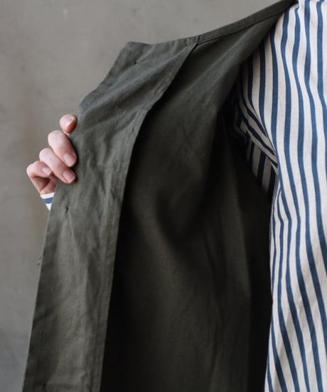 cavane キャヴァネ / Round-Coat Linen/Cotton100硫化染めコート / ca-26018