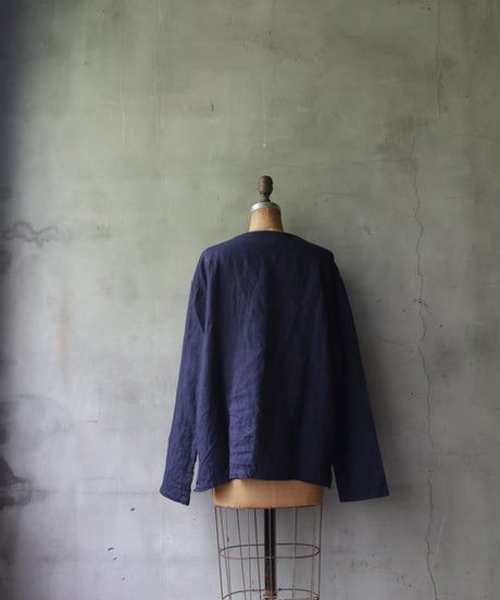 Au Vrai Chic/ Crew Shirt No Collar Long sleeve/ Au-24005