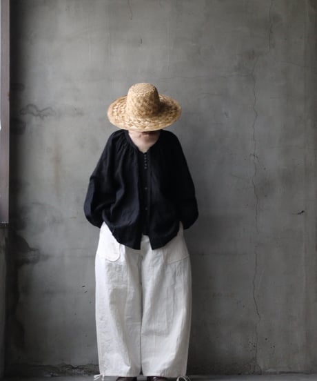 cavane キャヴァネ / Raglan puff-sleeve blouse Linen100天日干しブラウス / ca-26048