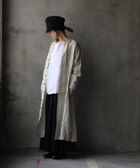 cavane キャヴァネ / Tunic long-sleeve Cotton100Jacquardシャツ / ca-26024