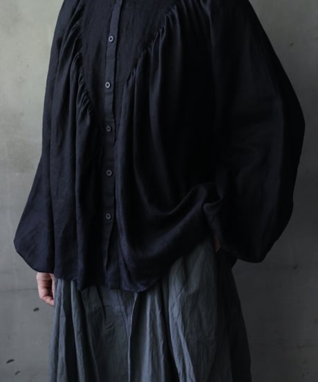 cavane キャヴァネ / Collarless raglan linen100 blouseブラウス / ca-25132