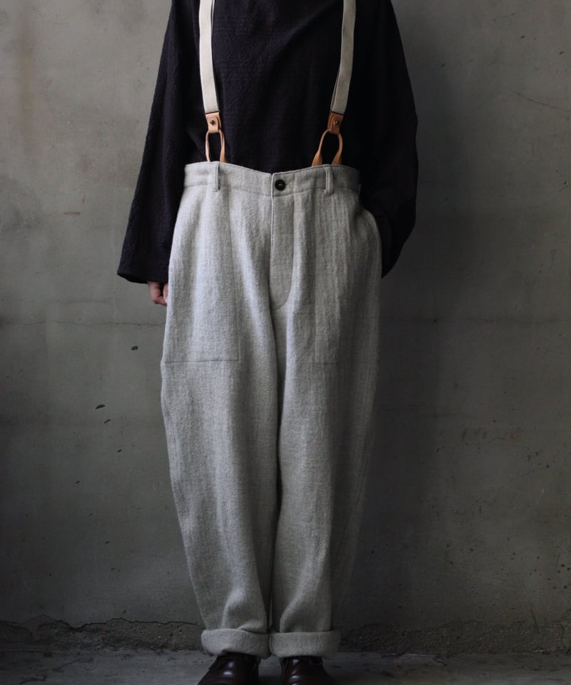 cavane キャヴァネ / Over-pants with suspender wool10