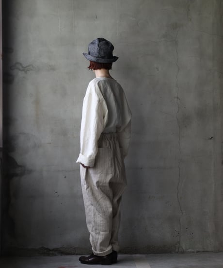 klauseクロイゼ / C/L Stripe Loose Fitting Tapered Trousers (平織/中厚手) / kla-25009