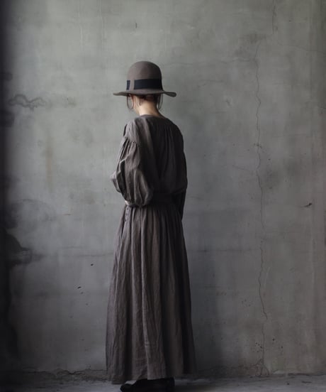 cavane キャヴァネ / Gathered skirt with side button linen100 スカート / ca-25146