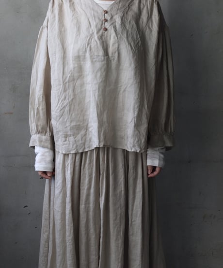 cavane キャヴァネ / V Pull-over blouse linen100ブラウス / ca-25148