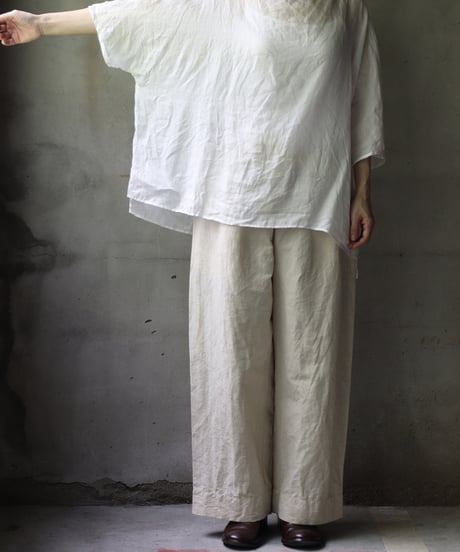 cavane キャヴァネ / Tunic half-sleeve Linen100シャツ / ca-25078