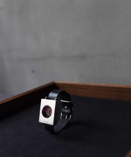 cavane Accessories / Silver925 Leather bangle watch" SQUARE " 時計 / ca-25950