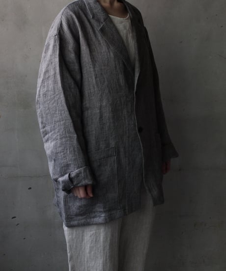 klauseクロイゼ / Tailored Jacket Linen100 Herring-boneジャケット/ kla-25023