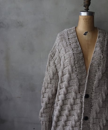 BIEK VERSTAPPEN / HAND KNITTED CARDIGAN手編みニット / Bie-24024(KNH-big)