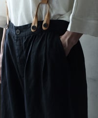 cavane キャヴァネ / Over-Tuck pants with suspender反応染め(硫化)+墨染めパンツ / ca-26078