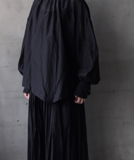 cavane キャヴァネ / Pull-over blouse with tie Silk & Cotton100ブラウス / ca-26034