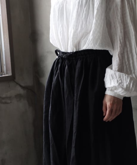 cavane キャヴァネ / Gatehered Petti Skirt linen100スカート/ ca-26051