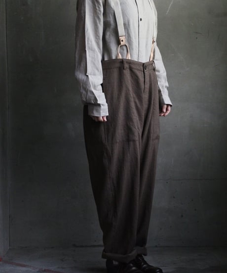 cavane キャヴァネ / Over pants with suspenders Woolパンツ / ca-24213