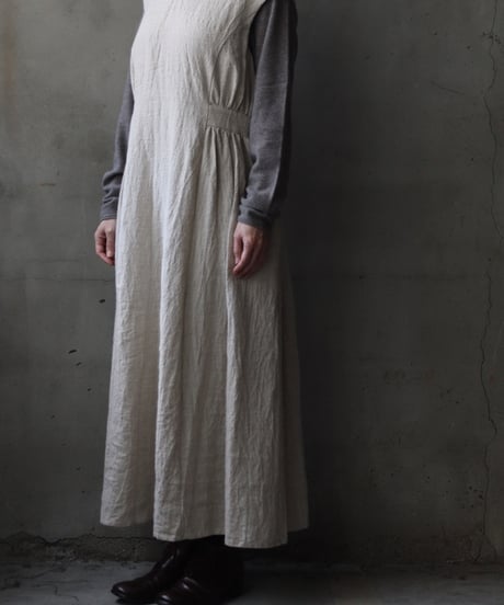 cavane キャヴァネ / Gathered dressⅡ wool & linen ワンピース / ca-25179