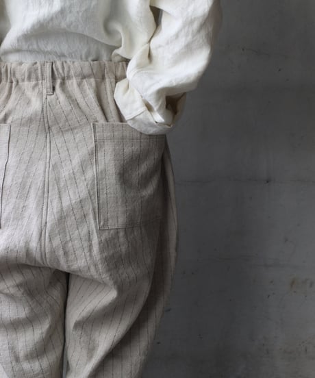 klauseクロイゼ / C/L Stripe Loose Fitting Tapered Trousers (平織/中厚手) / kla-25009