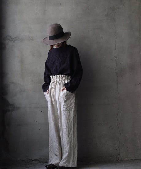 cavane キャヴァネ / Side-Pocket wide pants wool/linenパンツ / ca-25156