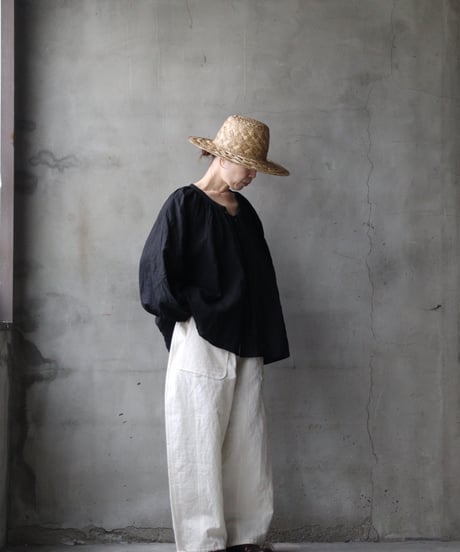 cavane キャヴァネ / Raglan puff-sleeve blouse Linen100天日干しブラウス / ca-26048