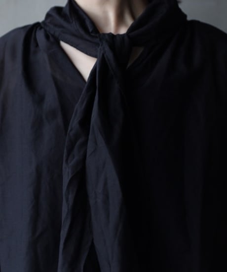 cavane キャヴァネ / Pull-over blouse with tie Silk & Cotton100ブラウス / ca-26034