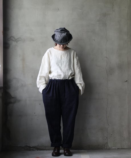 klauseクロイゼ / C/L Stripe Loose Fitting Tapered Trousers (平織/中厚手) / kla-25010