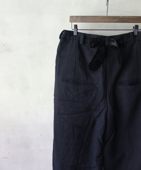 ALEKSANDR MANAMISアレクサンダーマナミ/ VELVET WOOL HECTOR PANT - BLACKトラウザーズ / am-25019