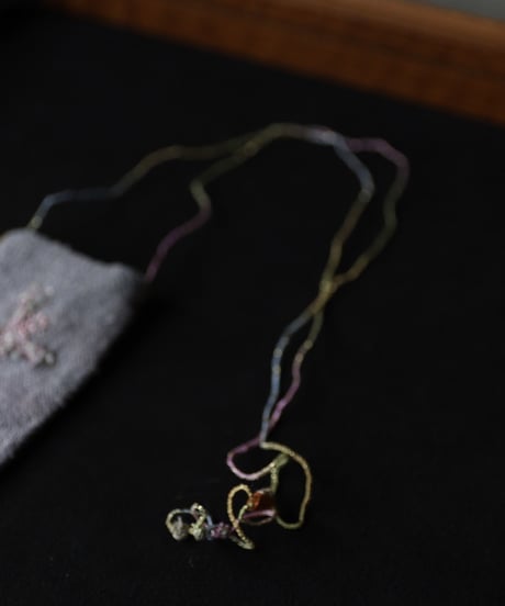Antonia Rossi (Antomoon)/ Embroidered little pouch omamori vintage Necklaceネックレス / An-25014