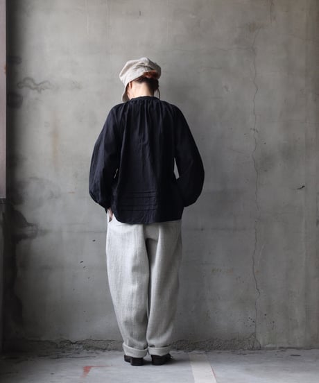 cavane キャヴァネ / Raglan puff-sleeve blouse Jacquardブラウス / ca-26022