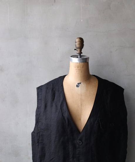 KLASICA クラシカ / Deconstructed Work Wear Vest "MALAKOFF"-dbベスト / kl-26008
