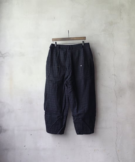 ALEKSANDR MANAMISアレクサンダーマナミ/ BLACK CHECK LOOSE PANT - CHECKED BLACKトラウザーズ / am-25022