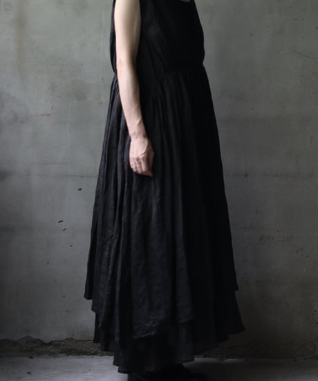 cavane キャヴァネ / Gathered dress linen100ワンピース / ca-25119