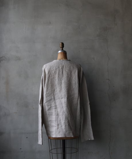 klauseクロイゼ / Belarus Linen平織/薄手C.S.Slit Neck Shirt / kla-26010