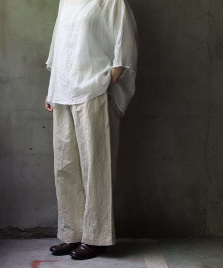 cavane キャヴァネ / Tunic half-sleeve Linen100シャツ / ca-25078