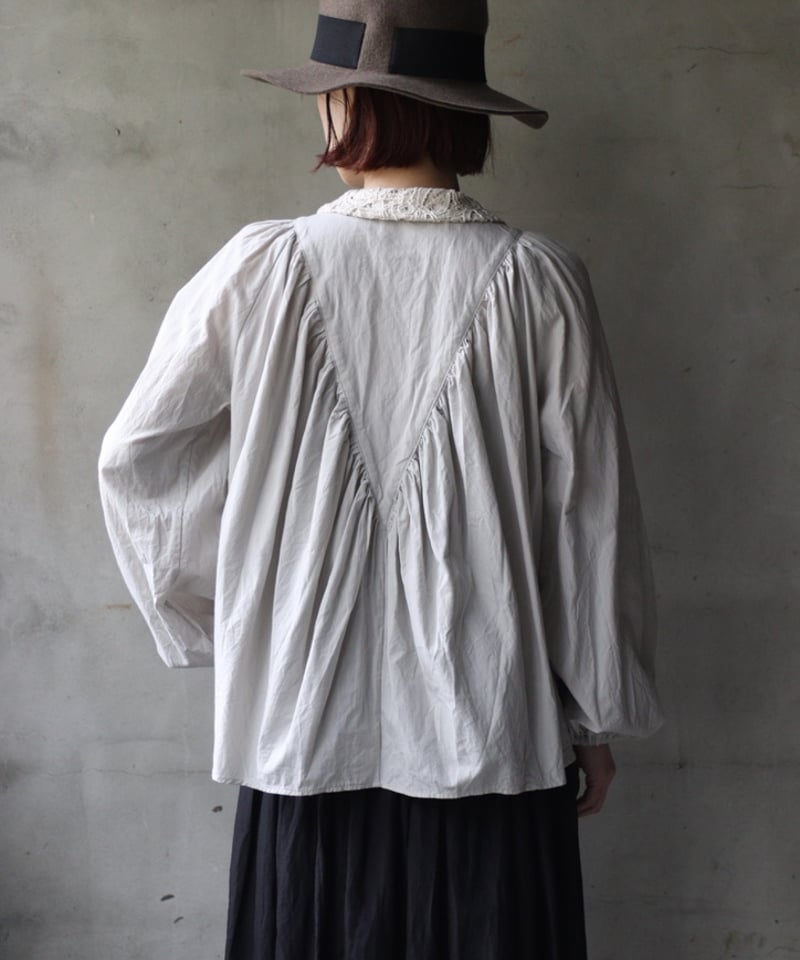 cavane キャヴァネ / Lace collar Raglan blouse Cotton
