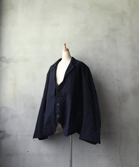 KLASICA クラシカ / Layerd front Short Jacket " ARDOISE "AX / kl-25034