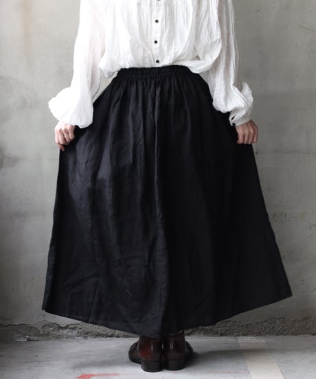 cavane キャヴァネ / Gatehered Petti Skirt linen100スカート/ ca-26051