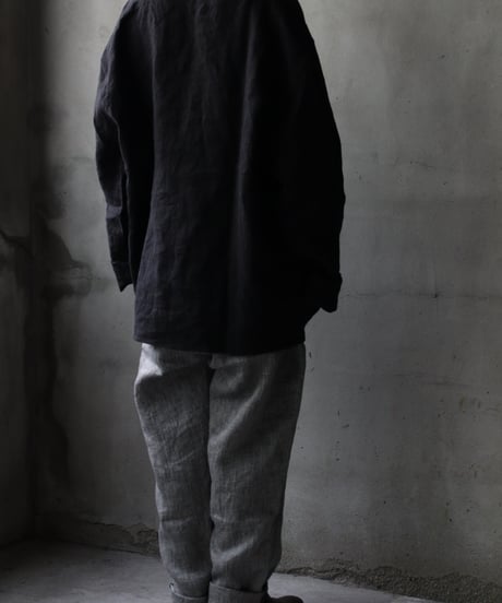 klauseクロイゼ / Sun-dried Linen C.S Slit Neck Shirtシャツ/ kla-25014