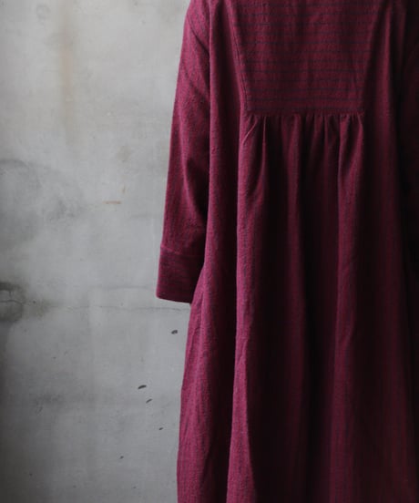cavane キャヴァネ /  Neckline switching dress wool100ワンピース / ca-25172
