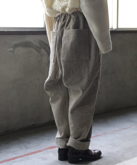 klauseクロイゼ / Belarus linen Loose Fitting Tapered Trousers (綾織/中厚手) / kla-24014