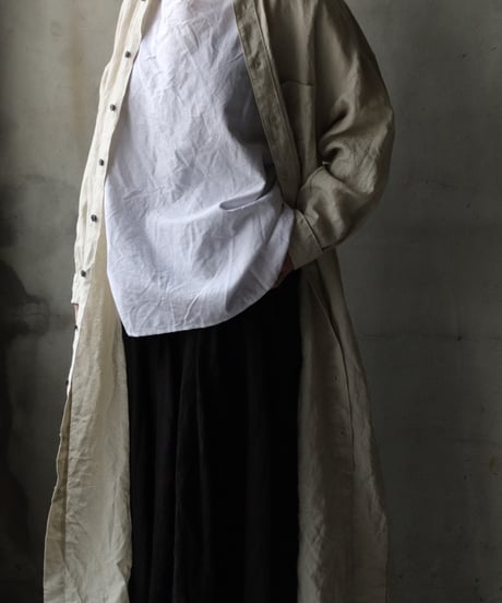 cavane キャヴァネ / Tunic long-sleeve Cotton100Jacquardシャツ / ca-26024