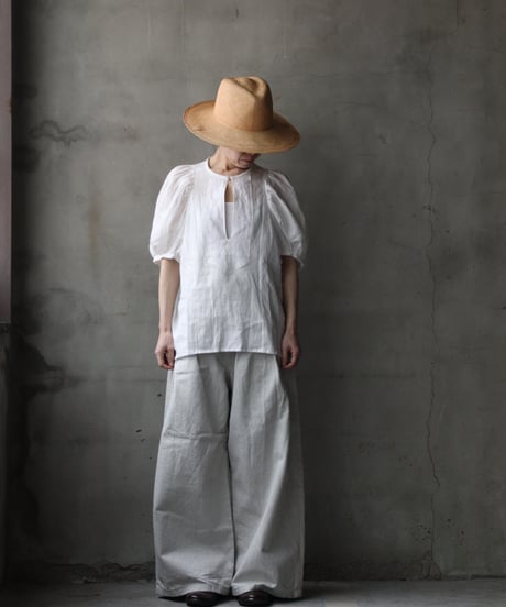 NATIVE VILLAGE ネイティブヴィレッジ / No.13 光は淡く白く痛い ツーリーフパフブラウス/ na-26019