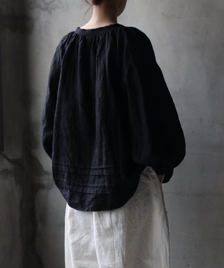 cavane キャヴァネ / Raglan puff-sleeve blouse Linen100天日干しブラウス / ca-26048