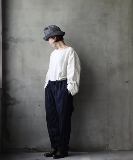 klauseクロイゼ / C/L Stripe Loose Fitting Tapered Trousers (平織/中厚手) / kla-25010