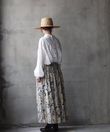 cavane キャヴァネ / Gatehered Petti Skirt linen&Cottonスカート/ ca-26049