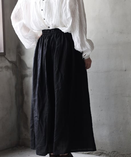 cavane キャヴァネ / Gatehered Petti Skirt linen100スカート/ ca-26051