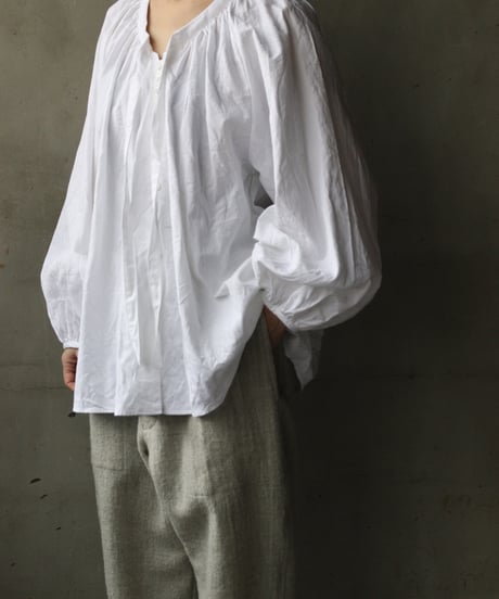 cavane キャヴァネ / Raglan puff-sleeve blouse Jacquardブラウス / ca-26021