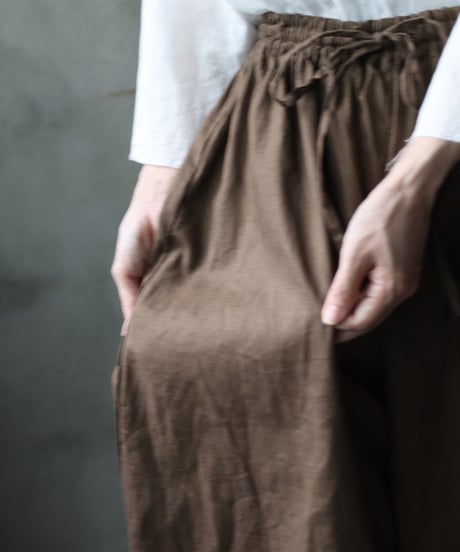 cavane キャヴァネ / Wide Petti Pants Linen/Cottonパンツ/ca-25094
