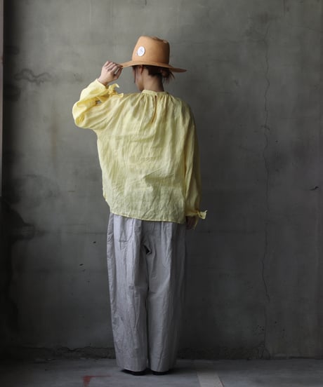 cavane キャヴァネ / Gather Neck Pullover Blouse linen100ブラウス / ca-26067