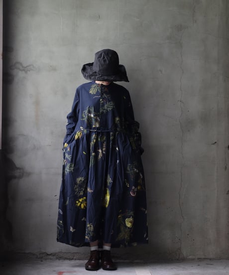 ALEKSANDR MANAMISアレクサンダーマナミ/ NATURA BLEU LOOSE FRONT DRESSワンピース/ am-25013