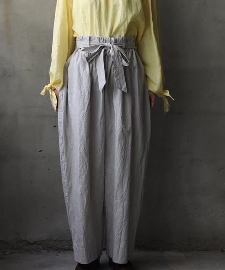 cavane キャヴァネ / Volume Wide Pants with Belt Cotton&Linenパンツ/ ca-26064