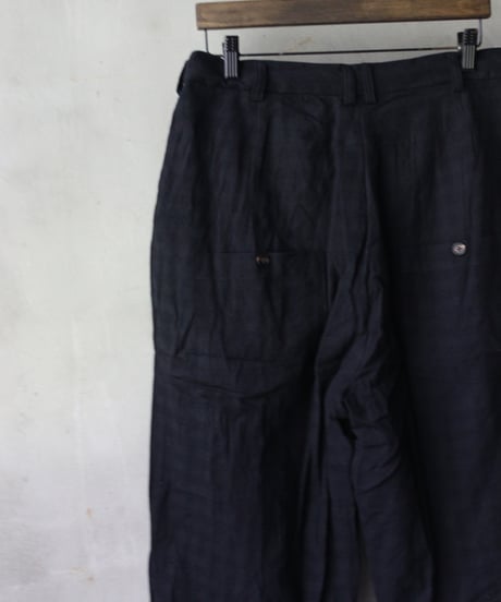 ALEKSANDR MANAMISアレクサンダーマナミ/ BLACK CHECK LOOSE PANT - CHECKED BLACKトラウザーズ / am-25022