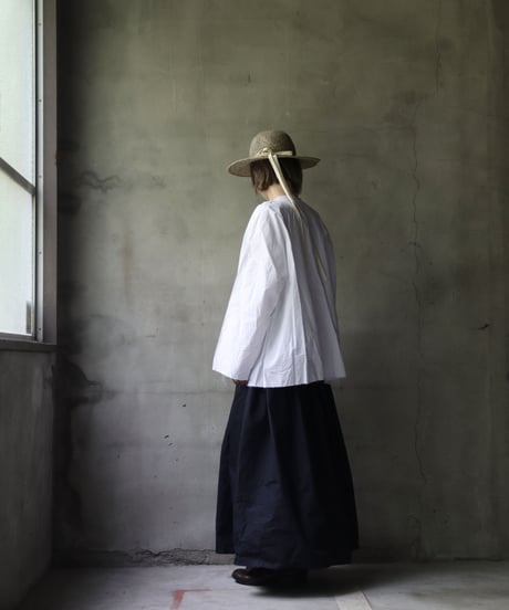SCHA シャー/ Round Neck Open Front Volume Top" OE "-PAPER COTTON HEAVY- / Sc-23008 ( Art#1724)